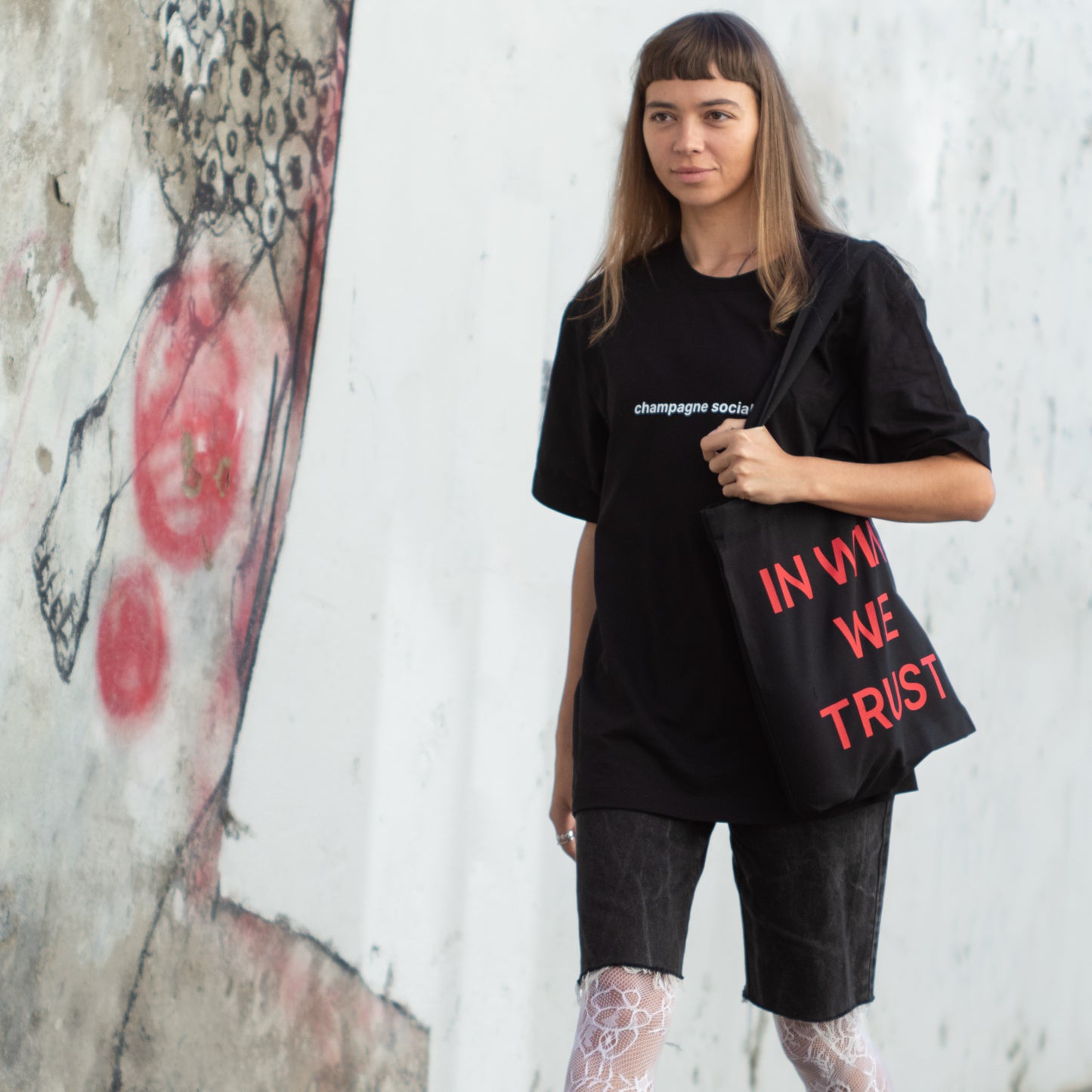 In Wine We Trust Black Tote Bag