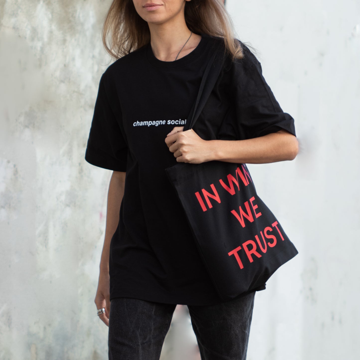 In Wine We Trust Black Tote Bag