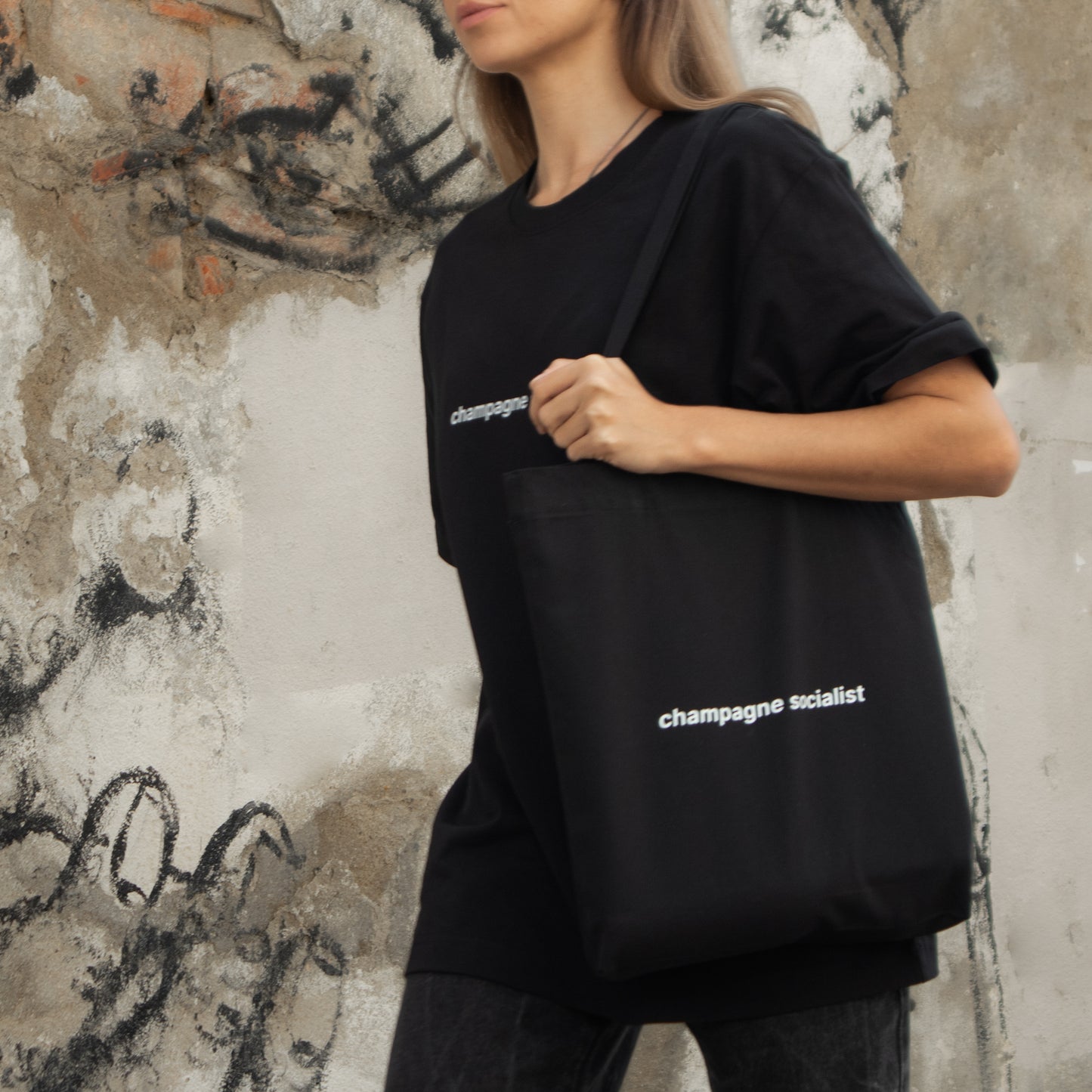 Bolsa socialista preta champanhe