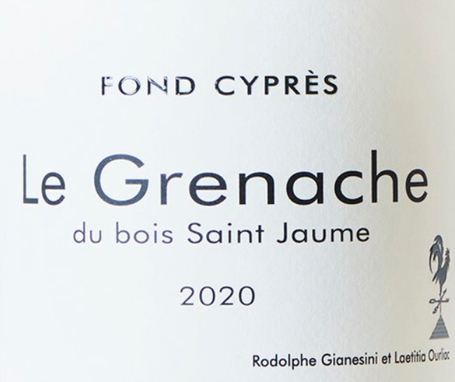 SHOP Le Grenache du bois St Jaume Fond Cypres, France